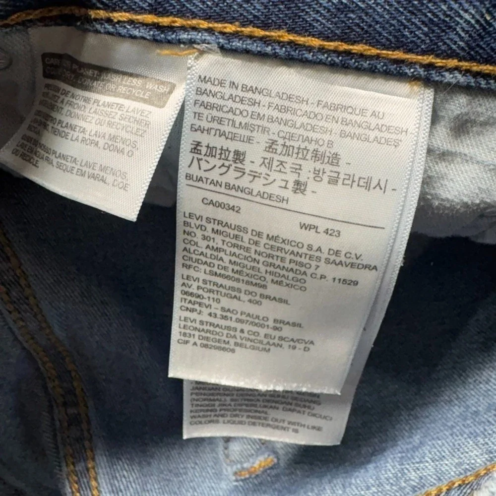 Levis 505 Jeans Mens 32X34 Blue Regular Straight Mid Rise Medium‎ Wash Denim